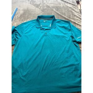 Reebok Golf Polo Shirt Mens 4XL Blue Performance Athletic Logo‎ Stretch